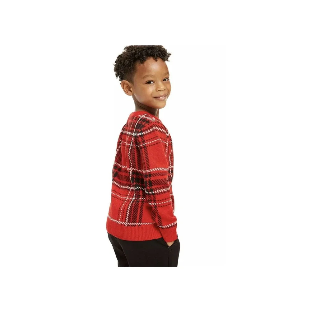 Charter Club Little Boys Red Plaid Family Sweater, Size 6‎